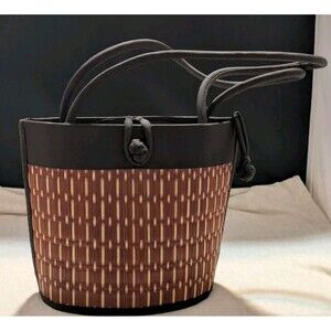 Baskets of Cambodia Shoulder Handbag Purse Woven Grass EUC